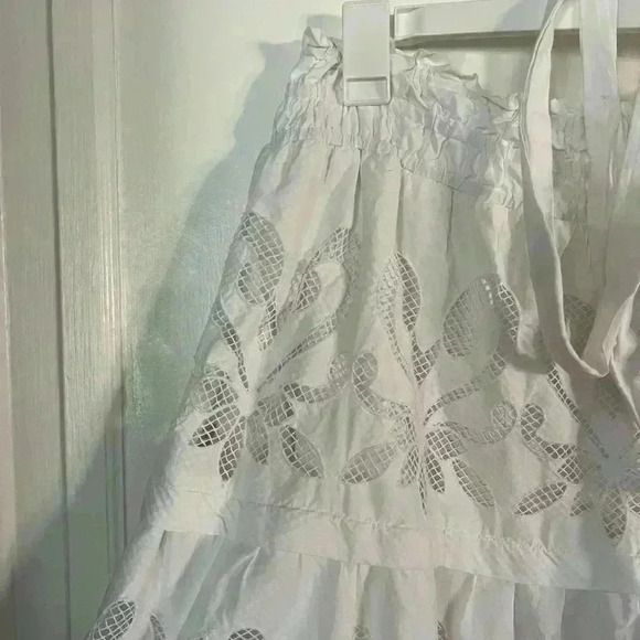 THE SOMERSET MINI SKIRT: CUTWORK EDITION By Anthropologie Floral White size XL - Picture 5 of 12